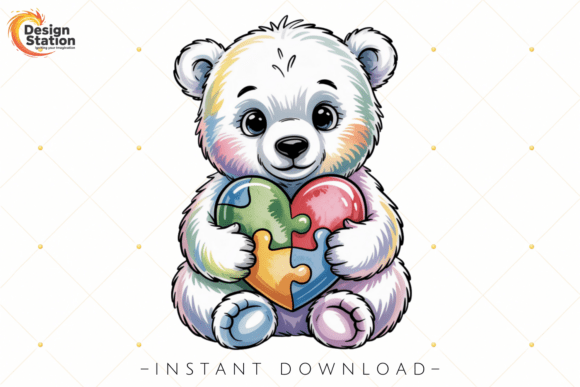 Download Autism Awareness Bear Illustration PNG - Illustration Collection