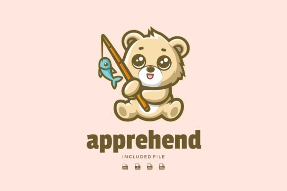 Download Cute Fishing Bear Mascot - Mascot Collection
