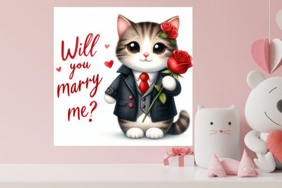Download Valentines Cute Cat Illustration - Illustration Collection