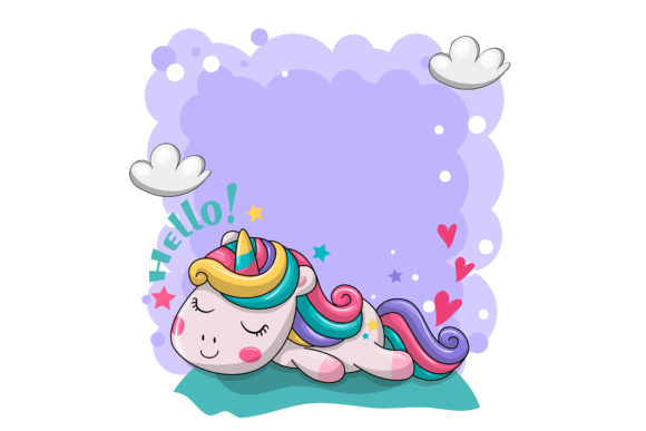 Download Cute Lazy Baby Unicorn Illustration - Illustration Collection
