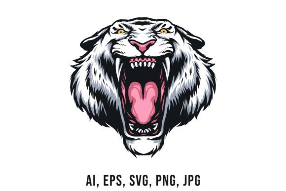 Download White Tiger Head Vector Mascot - Mascot Collection