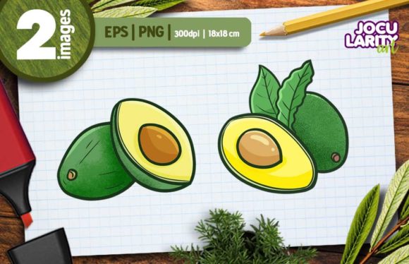 Download Funny Yummy Avocado Vector Illustration - Illustration Collection