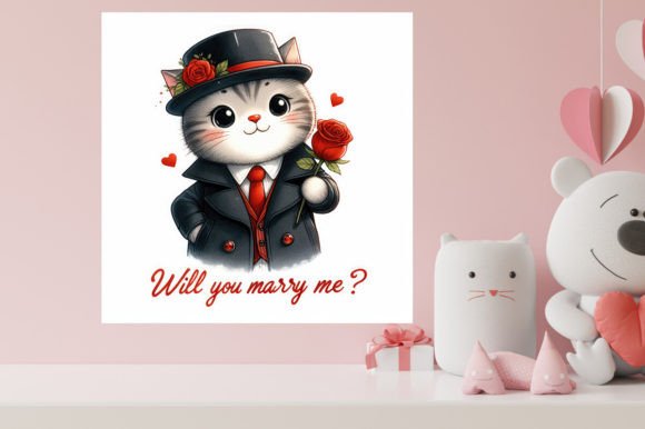 Download Valentines Cute Cat Illustration - Illustration Collection
