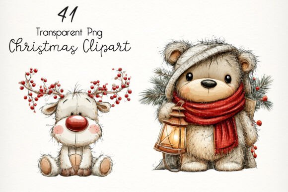 Download Watercolor Christmas Teddy Bear Clipart - Bear clipart Collection
