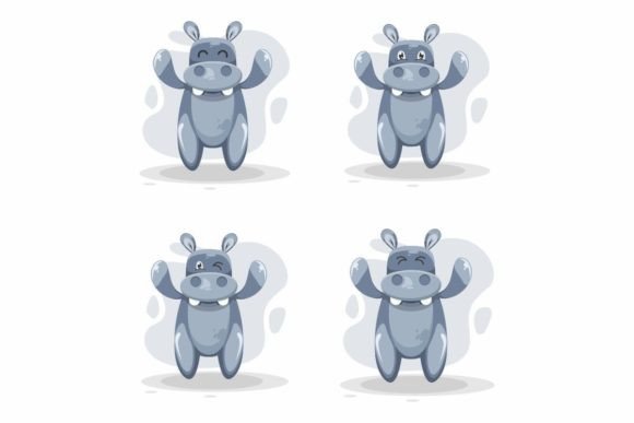 Download Cute Hippo Illustration Logo Design - Illustration Collection