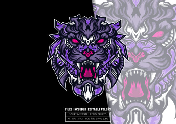 Download Colorful Mecha Tiger Illustration - Illustration Collection
