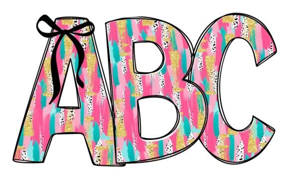 Download Brush Strokes Doodle Alphabet Set PNG - Brush Collection