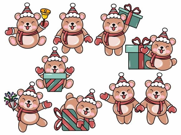 Download Christmas Day Bear Illustration - Illustration Collection