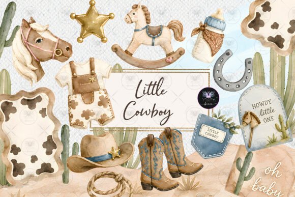 Download Little Cowboy Baby Shower Clipart - Baby shower clipart Collection