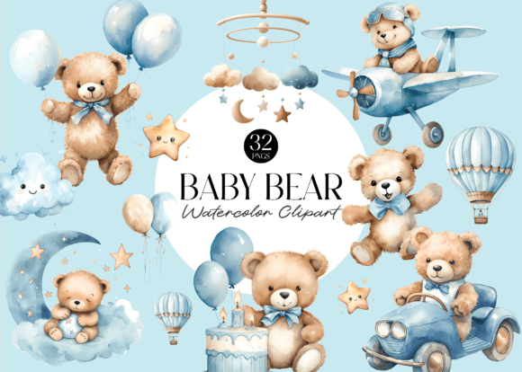 Download Cute Teddy Bear Baby Shower Clipart - Baby shower clipart Collection