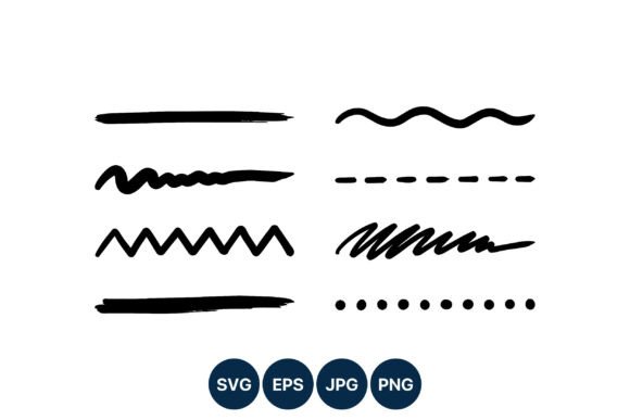 Download Black Brush Stroke Line Vector Set - Brush Collection