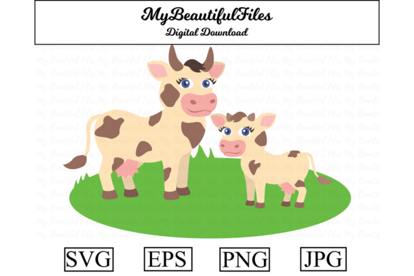 Download Cow and Calf Clipart Illustration - Illustration Collection