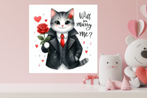 Download Valentines Cute Cat Illustration - Illustration Collection