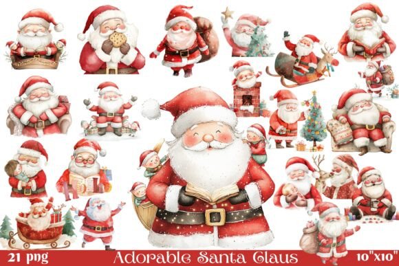 Download Adorable Santa Claus PNG Clipart Set - Santa claus Collection