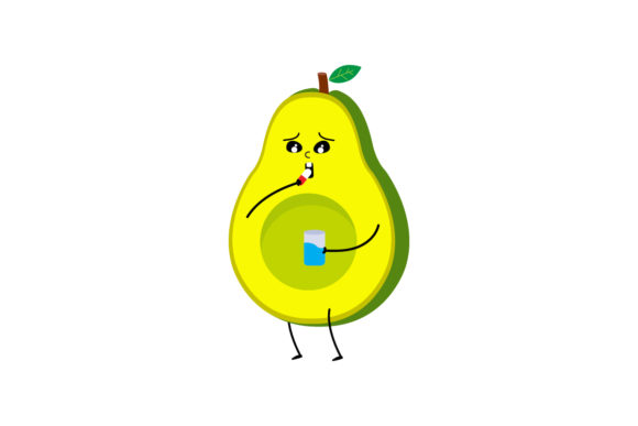 Download Kawaii Fruit Cute Avocado Illustration - Illustration Collection