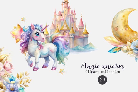 Download Magic Unicorn Illustration Set - Illustration Collection