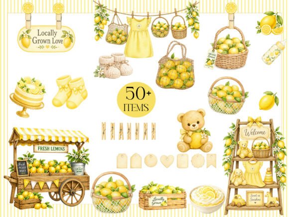 Download Fresh Lemon Baby Shower Clipart - Baby shower clipart Collection