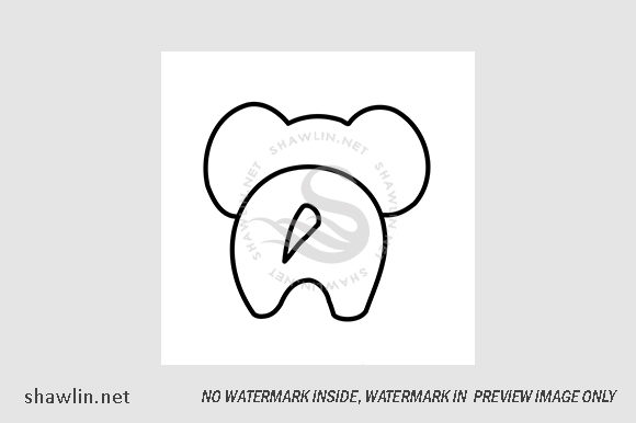 Download Cute Elephant Calf Butt Illustration - Illustration Collection