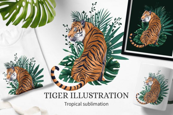 Download Tropical Tiger Illustration for Print - Illustration Collection