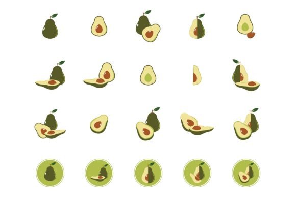 Download Avocado Vector Icon Template Background - Avocado vector Collection