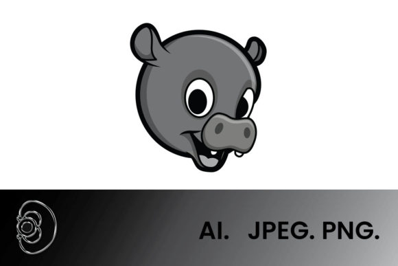 Download Greyscale Head Hippo Illustration - Illustration Collection