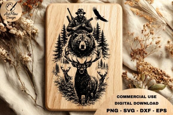 Download Hunter Wildlife Engraving SVG - Premium Resources
